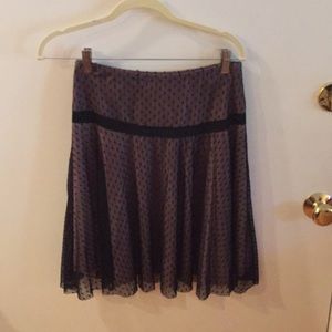 Aqua black lace overlay blush skirt Small